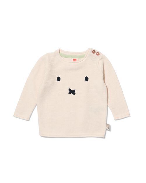 pull nouveau-né Miffy en maille blanc cassé