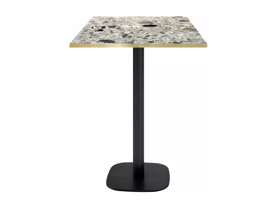 Mange-debout 60 x 60 cm - modèle Round terrazzo cepp chants laiton