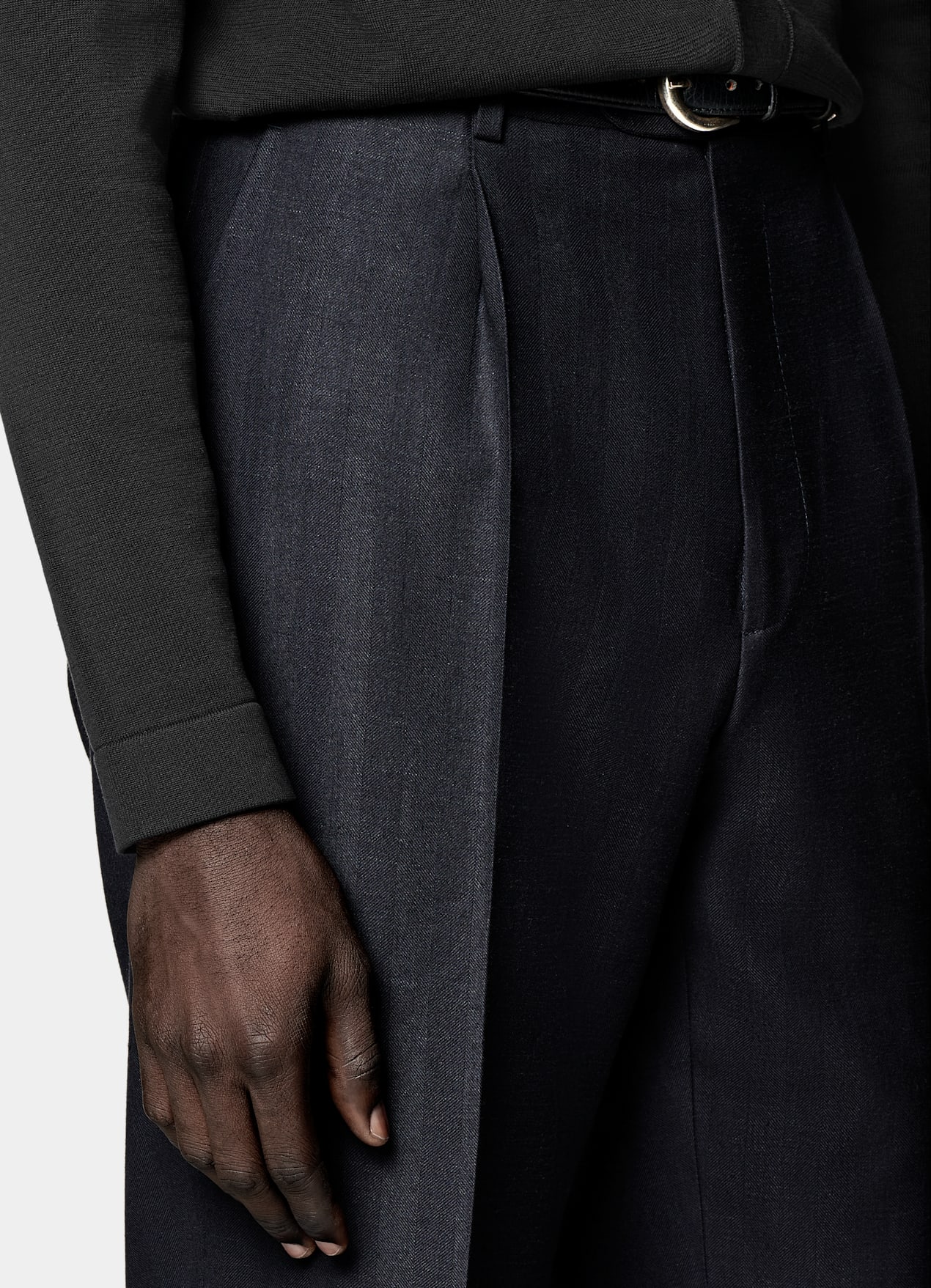 Costume Havana coupe Tailored bleu marine à chevrons