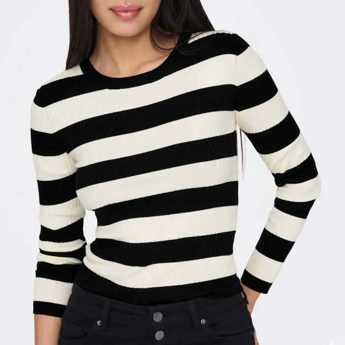 JDY Plum Stripe Knit Sweater Dames