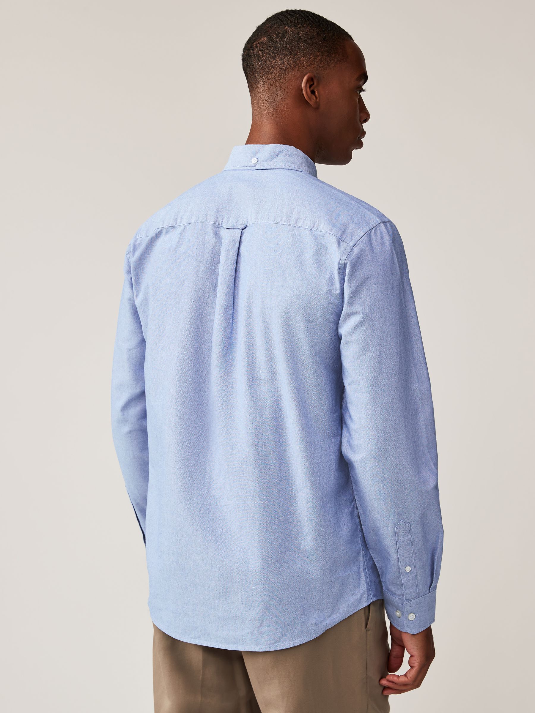 White/Light Blue/Navy Blue 3 Pack - 100% Cotton Long Sleeve Oxford Shirts 3 Pack