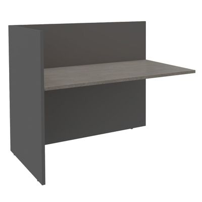 Banque d'accueil Module de départ haut OLA - L142,5 x H112 x P82,5 cm - structure carbone, plateau chêne gris