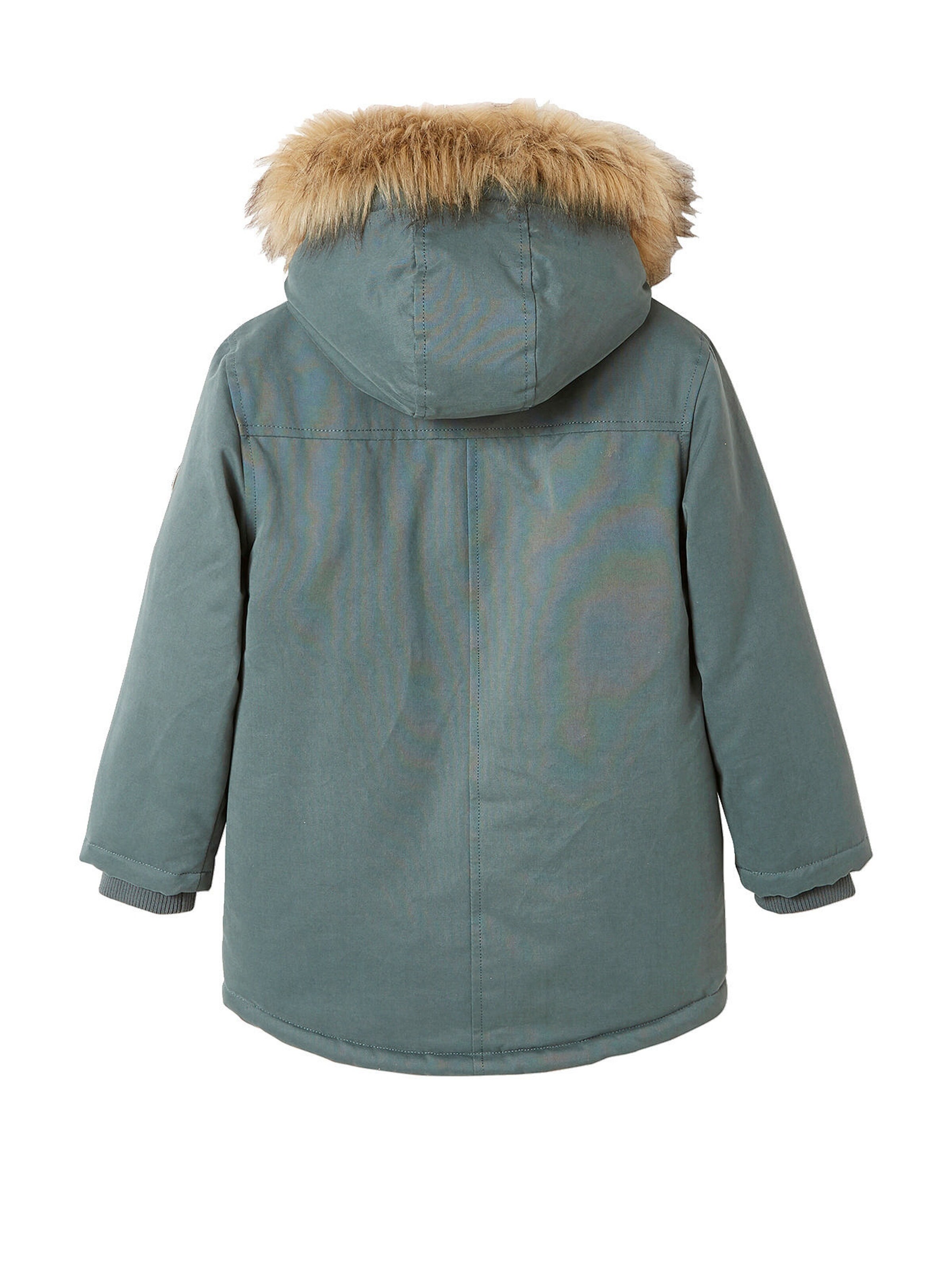 Vertbaudet Jungen Jacke mit Kapuze, Wattierung Recycling-Polyester graugrün
