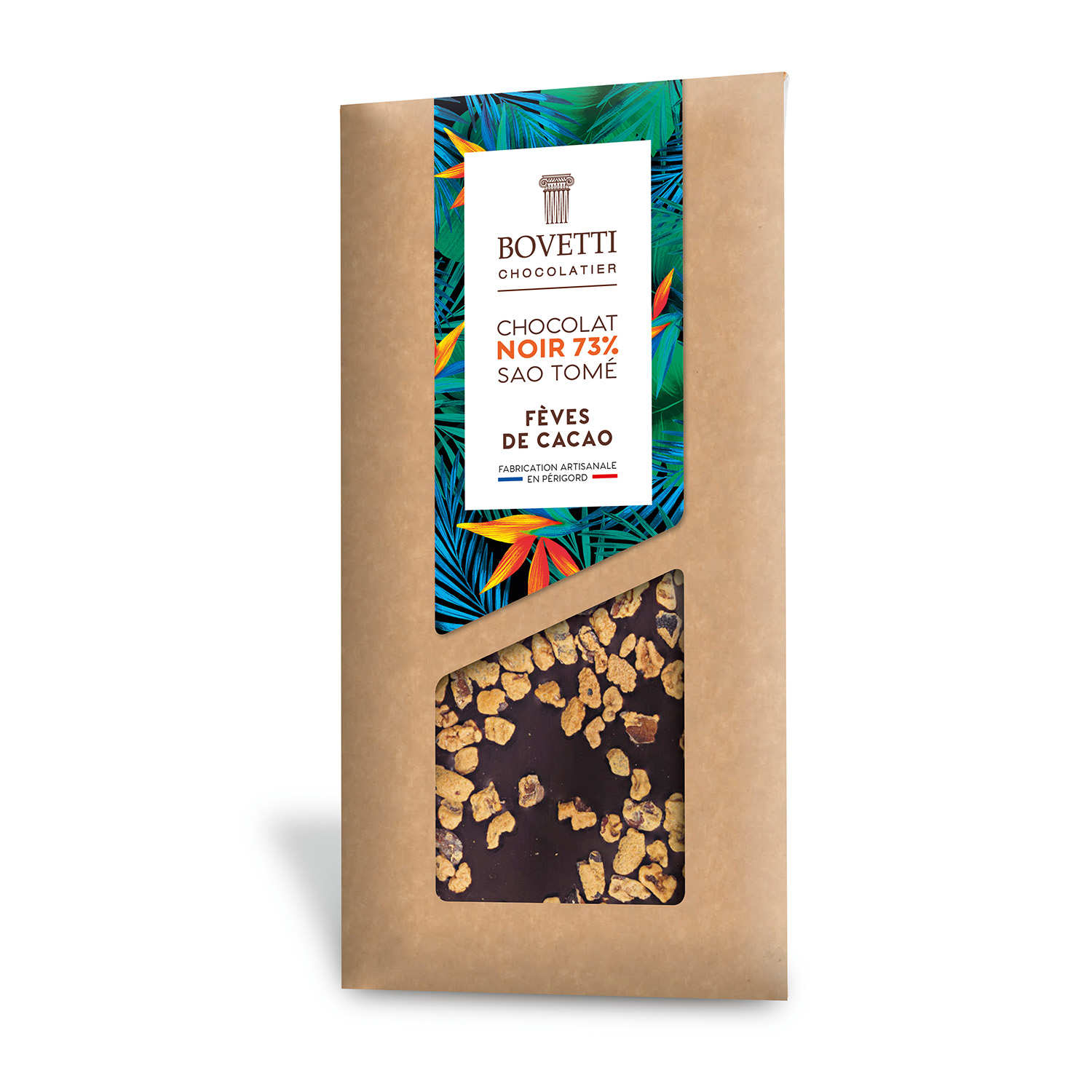 Tablette chocolat noir 73% fèves de cacao