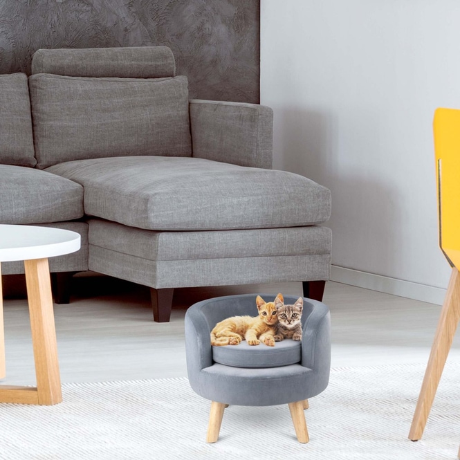 Tierzubehör - Haustier-Sofa - ca. 40,5 x 36 cm - grau