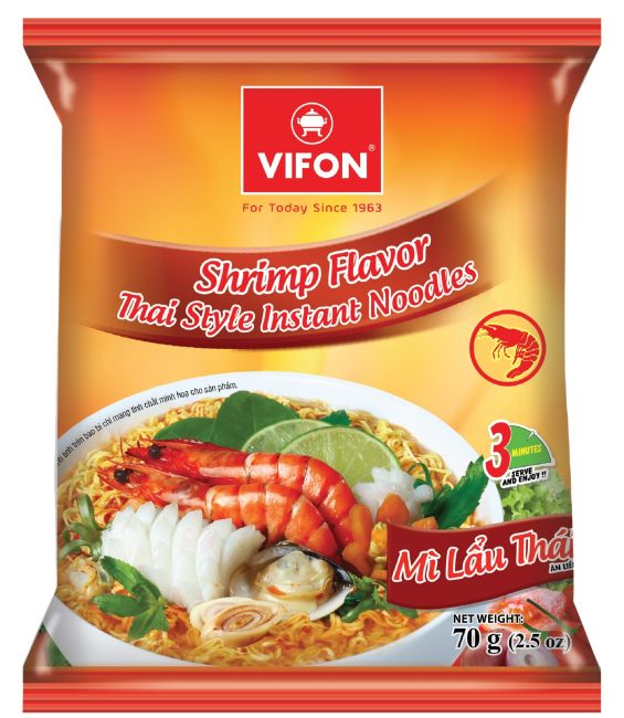 Vifon Instant Noedels Garnalensmaak Mi Lau Thai 70g
