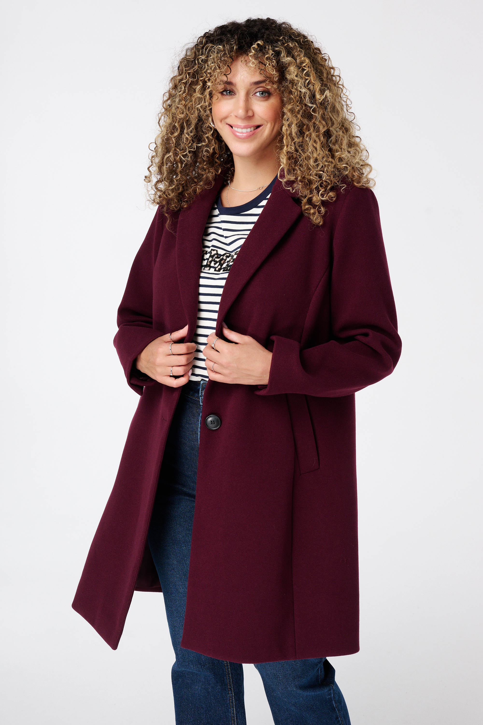 Jas met knopen Bordeaux