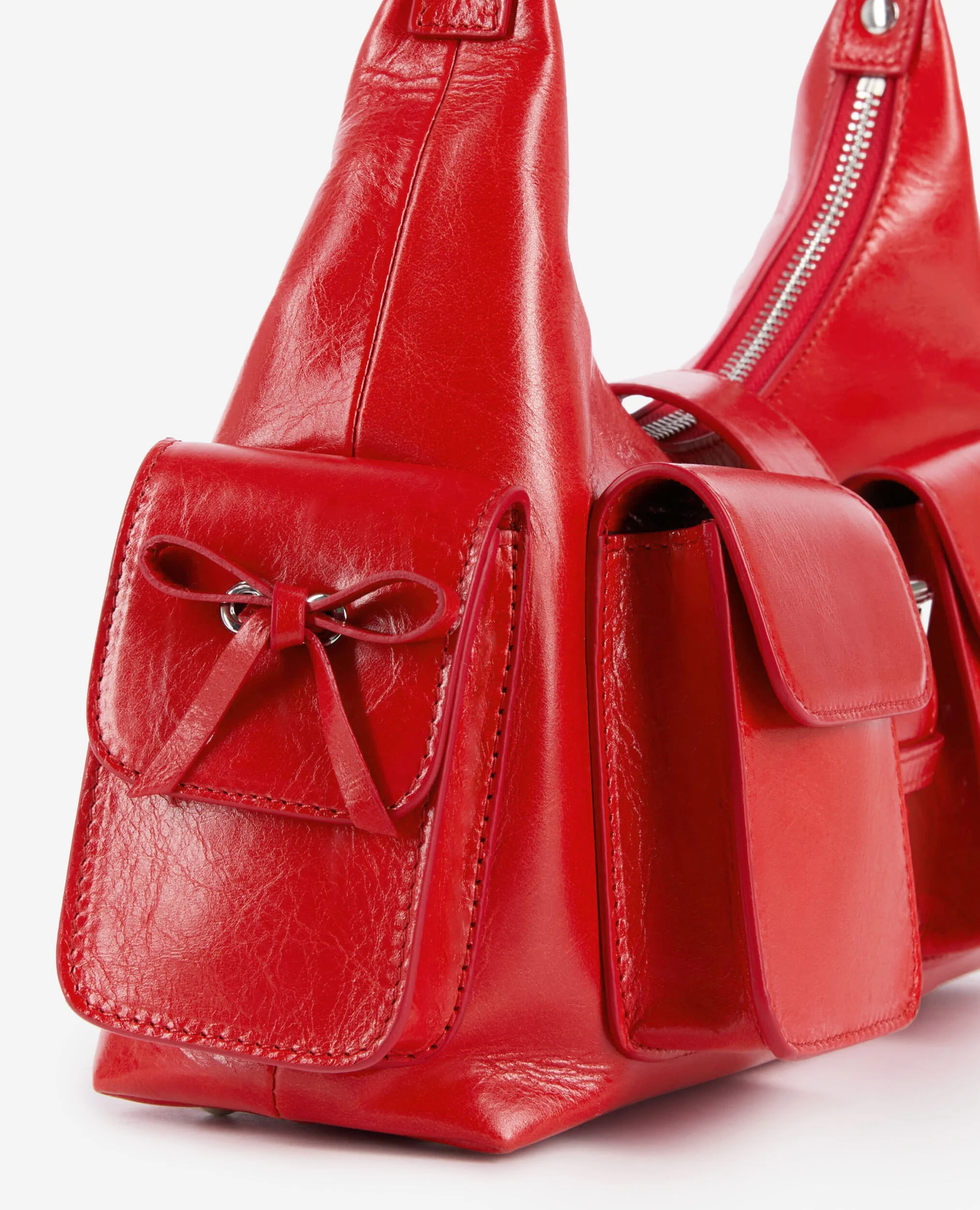 Sac Amelia en cuir craquelé rouge