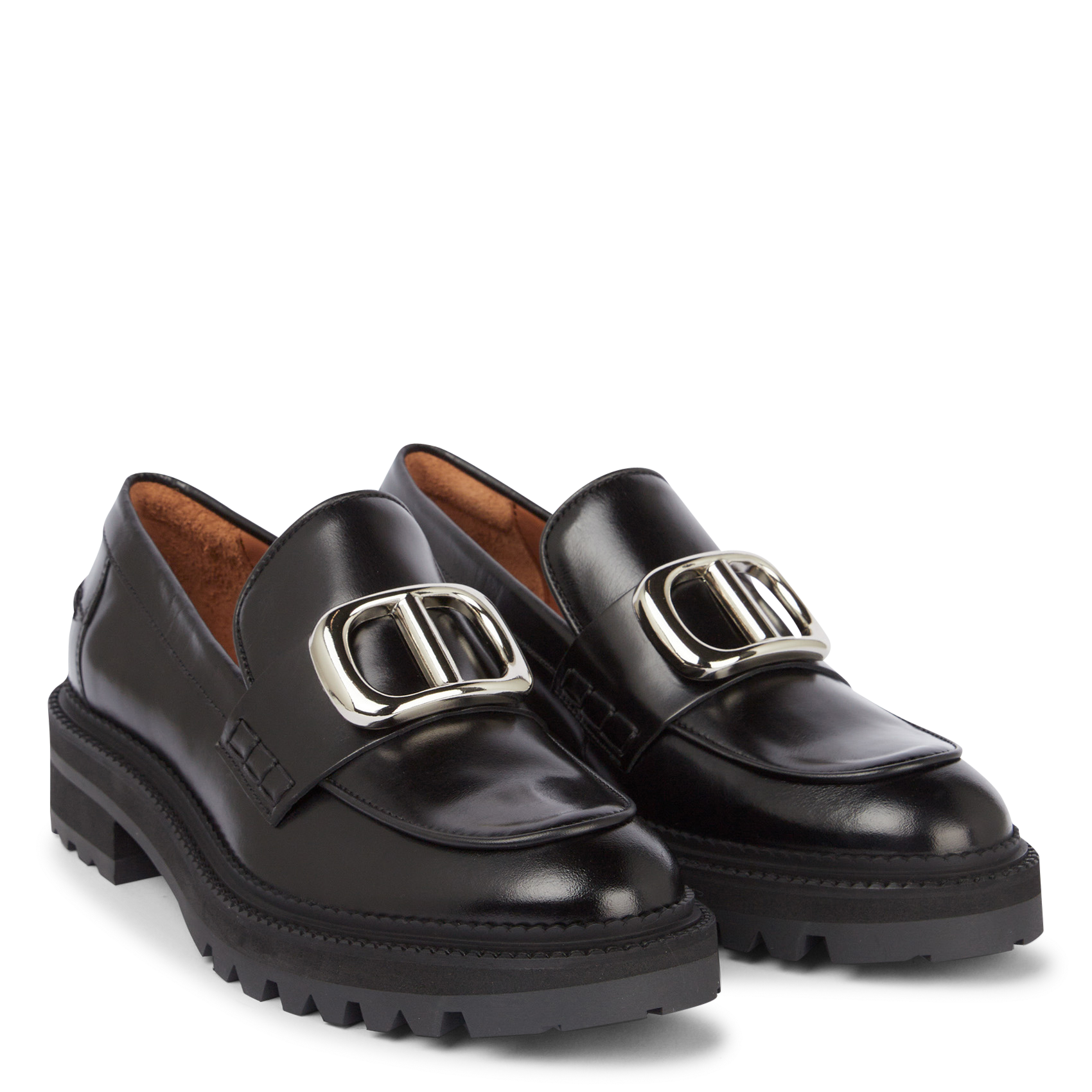 Mocassins crantés en cuir| Noir