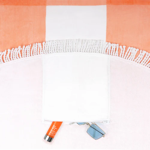 Serviette ronde Whitehaven Beach corail