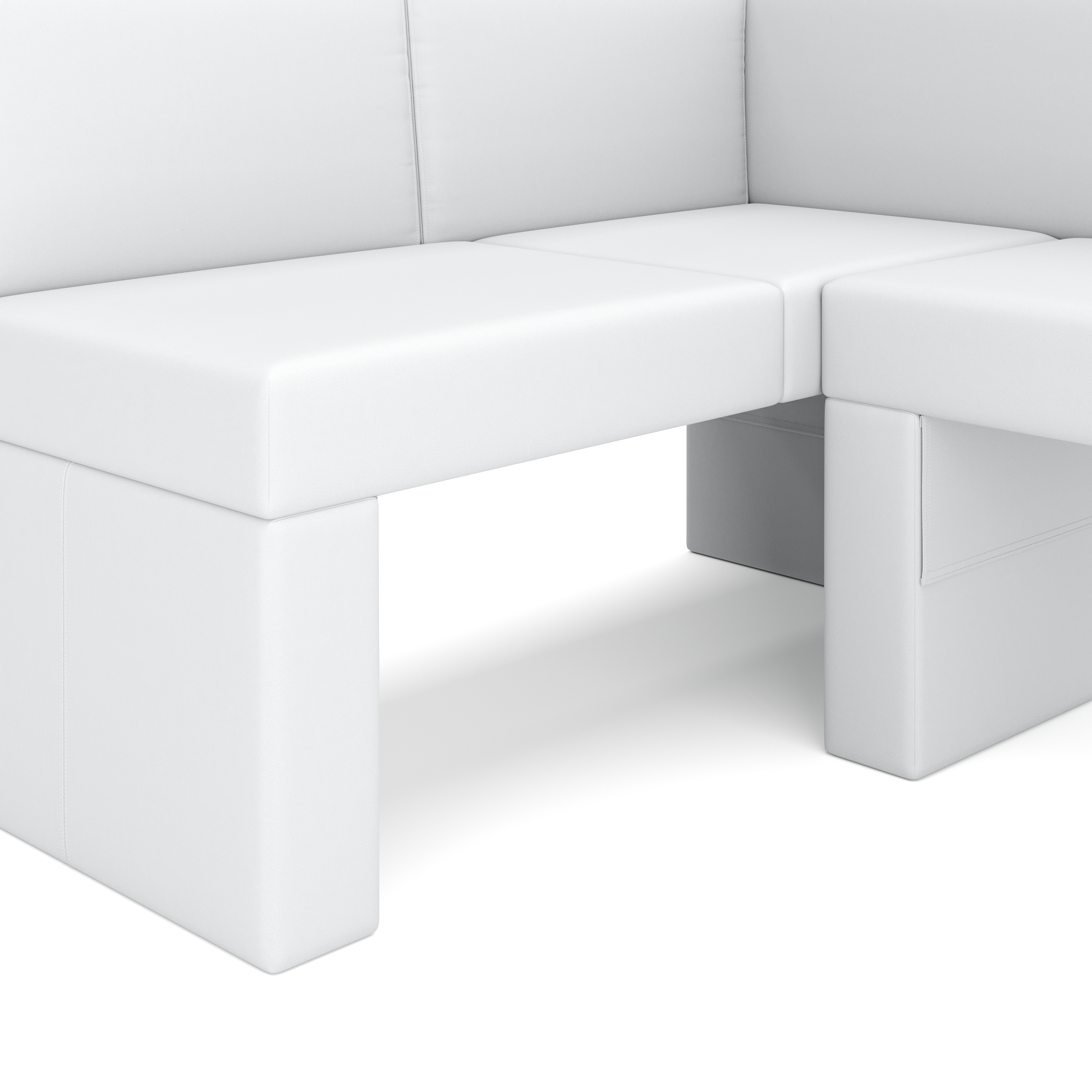 Eckbank Leder ERIKA 205 x 140 cm links weiss