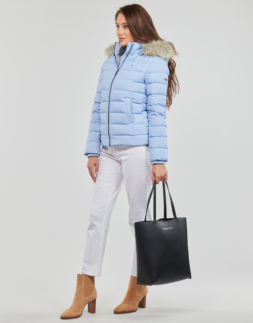 Tommy Jeans - TJW BASIC HOODED DOWN JACKET - Bleu ciel
