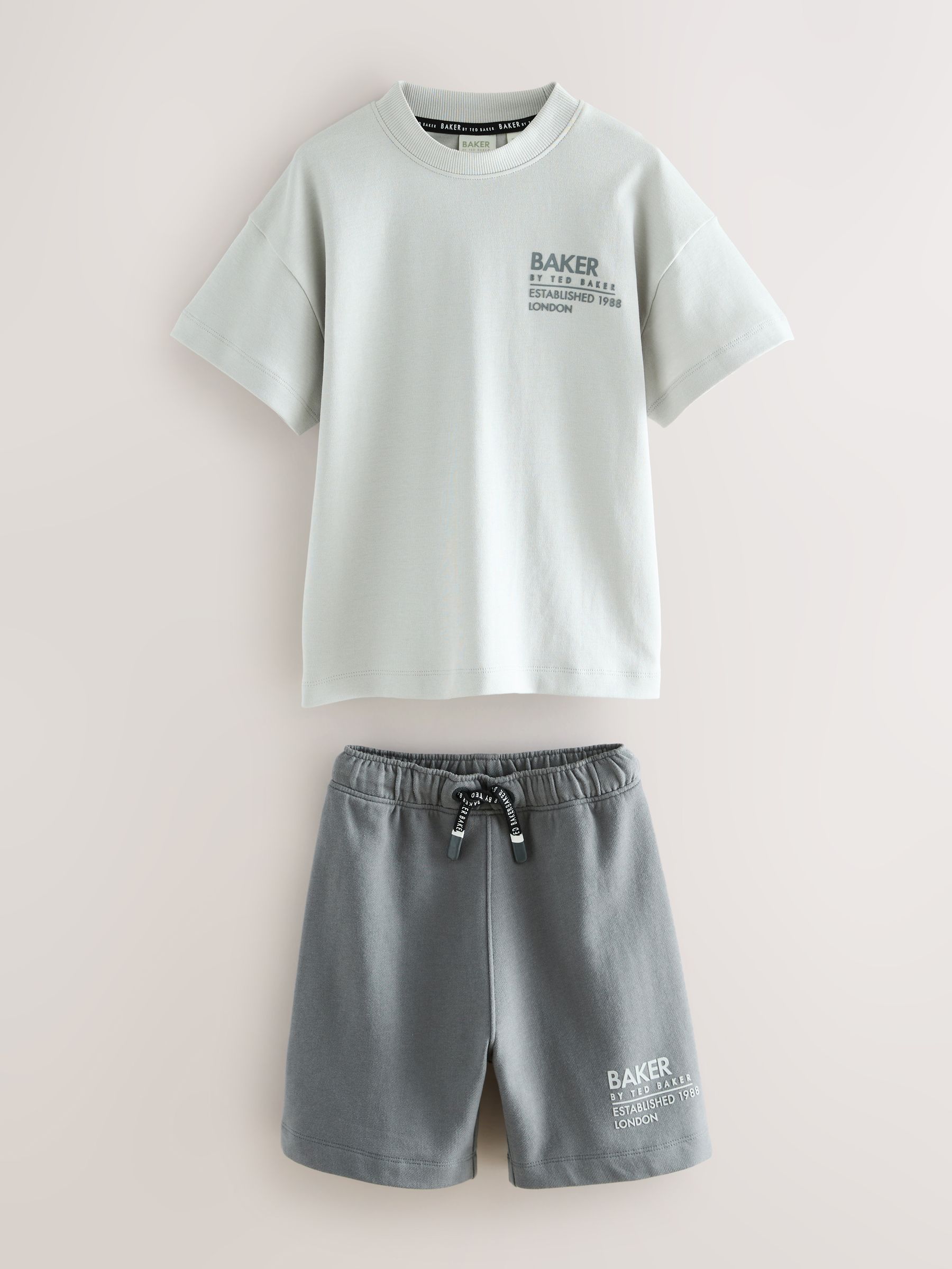 Baker by Ted Baker Oversized Tonal Graphic T-Shirt and Shorts Set