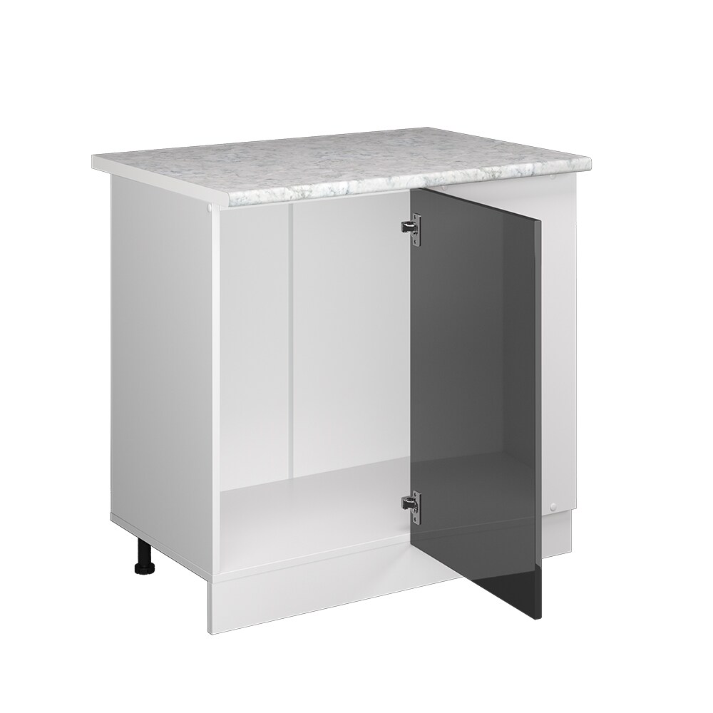Vicco Eckunterschrank Küchenschrank Küchenzeile R-Line 86 cm Weiß Anthrazit Tür Hochglanz Arbeitsplatte