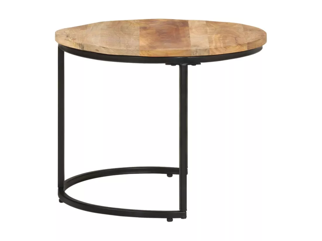 Tables gigognes 3 pièces Bois de manguier brut