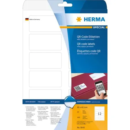 HERMA QR-Code-Etiketten, weiß, 80 x 40mm, 300 Stück