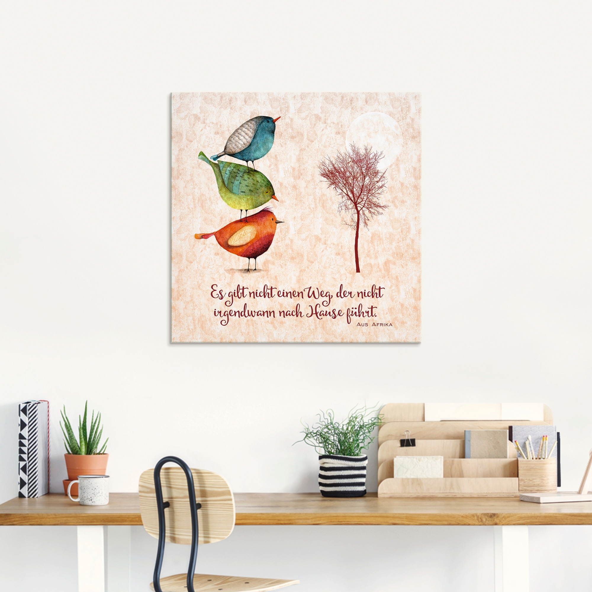 Artland Glasbild »Lebensweisheit Zu Hause« Tiere 1 Stk. tlg. in verschiedenen Grössen