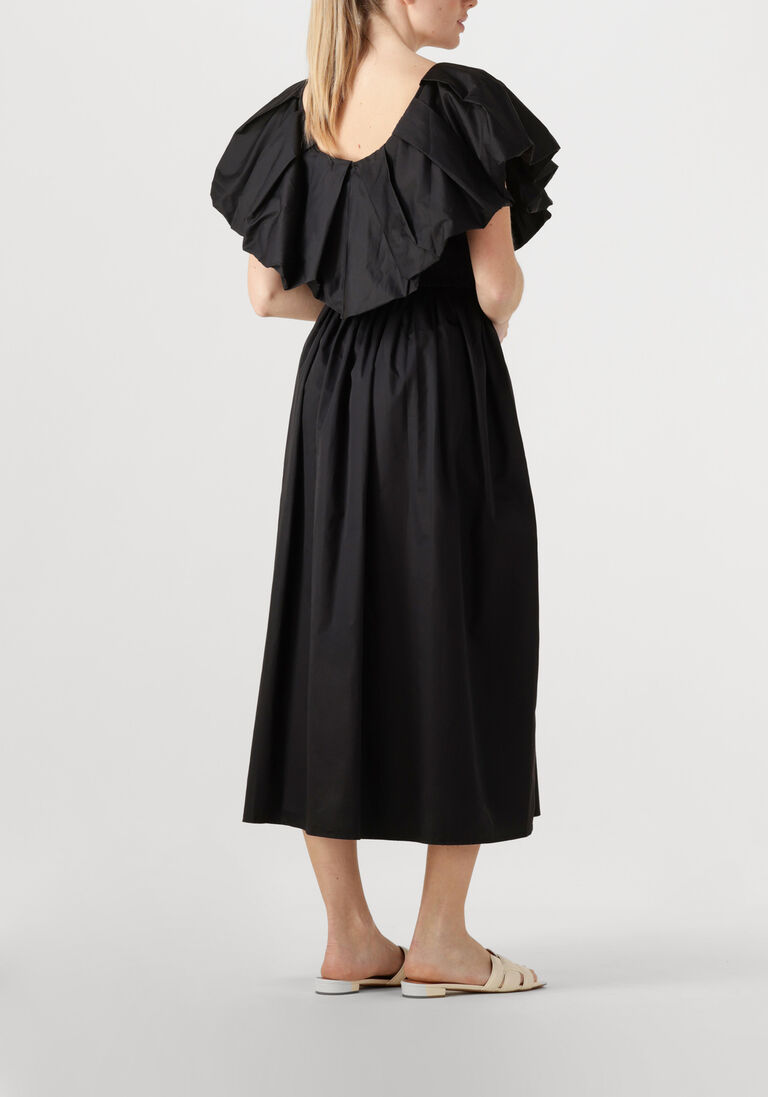 zwarte devotion midi jurk deos