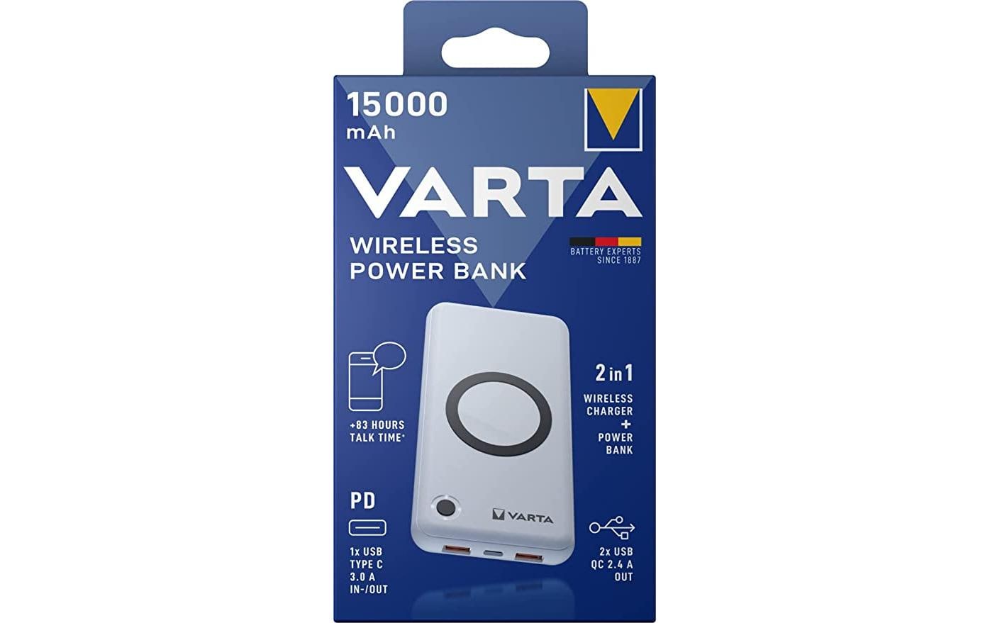 Wireless Power Bank 15000 mAhMobile Ladestation mit Wireless-Ladepad