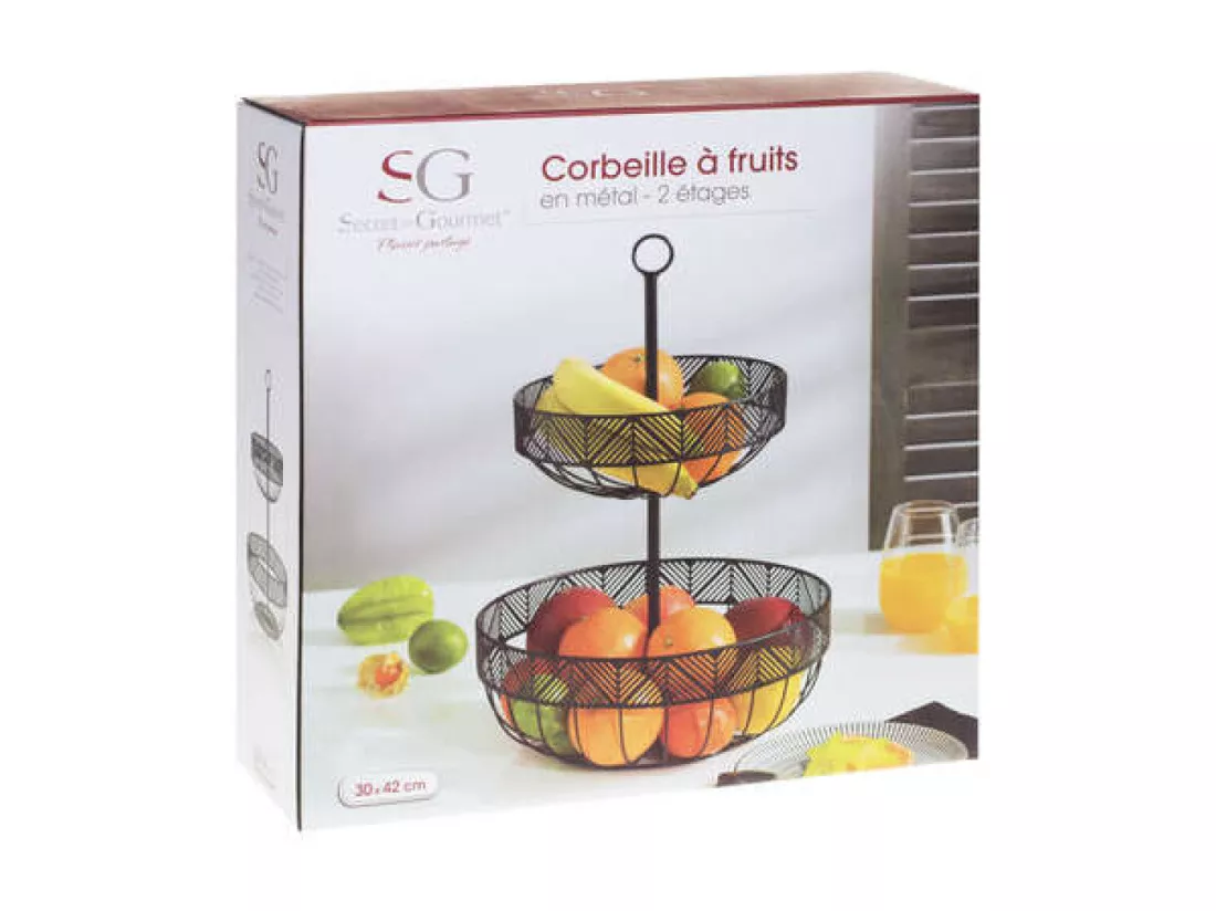 Corbeille à Fruits 2 Étages Métal 