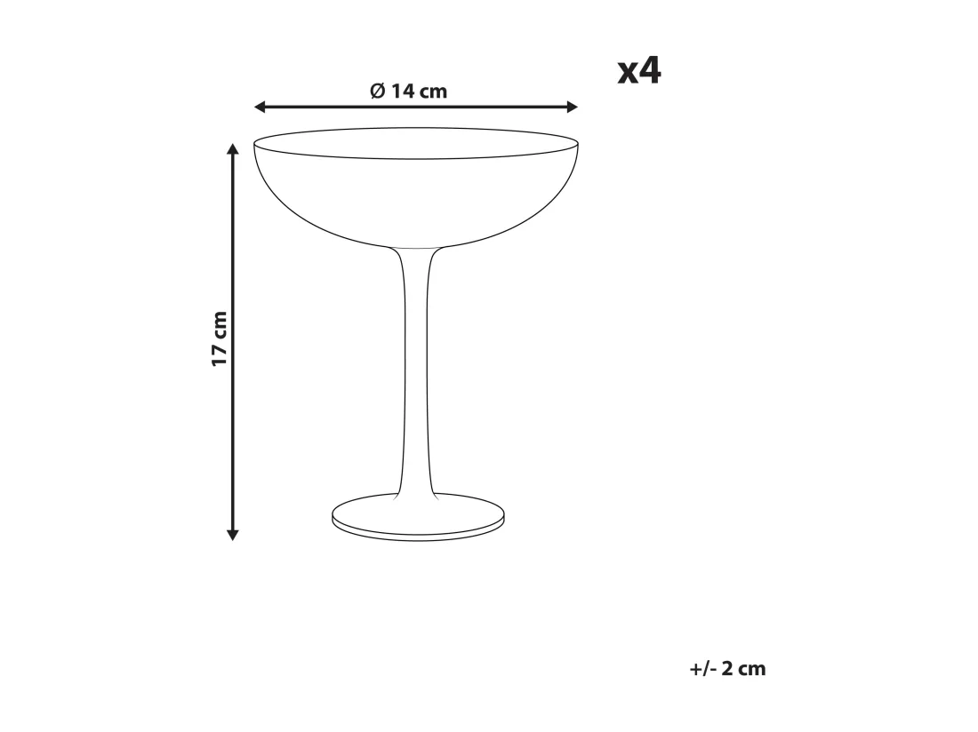 Lot de 4 verres à Martini DIOPSIDE 250 ml Rose