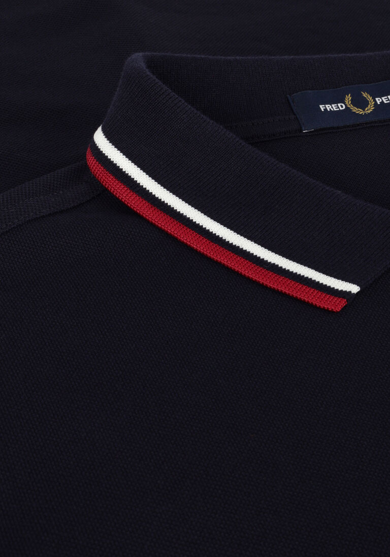 FRED PERRY donkerblauwe fred perry polo twin tipped fred perry shirt long sleeve