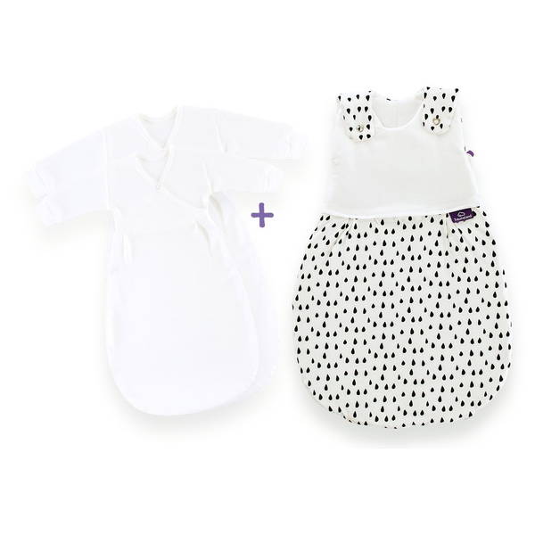 TräumelandTräumeland   Babyschlafsack Set Tropfen schwarz 80/86