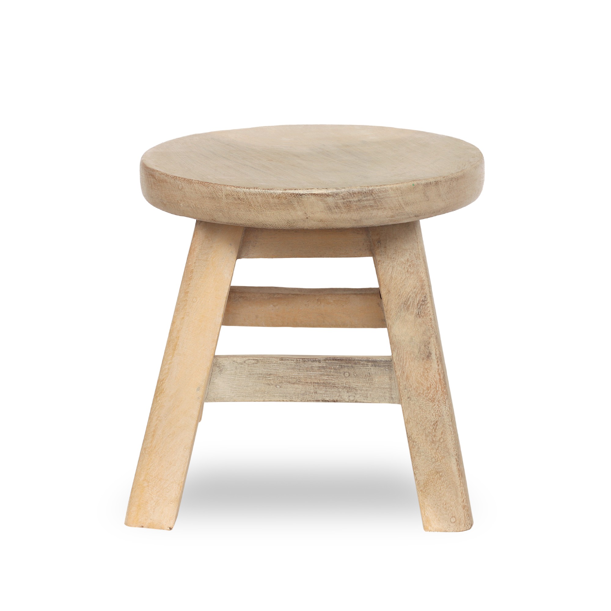 Hocker natur-weiß, Ø 25 cm, H 25 cm von fischer's lagerhaus