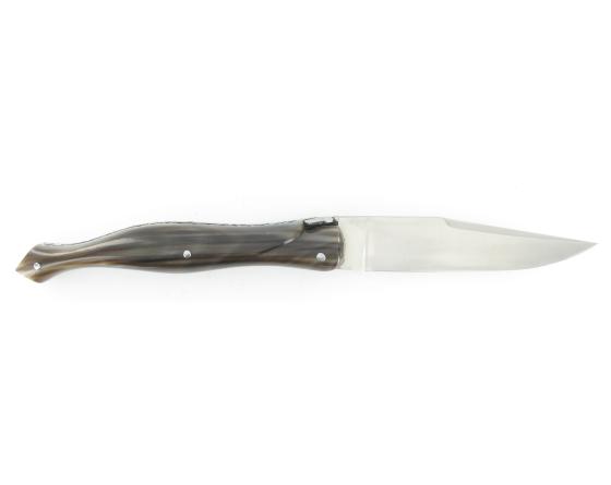 Laguiole 15 cm - Forgé (forme flêche) - Plein Manche en Corne - GUILLOCHAGE Couteau de Poche Dubesset