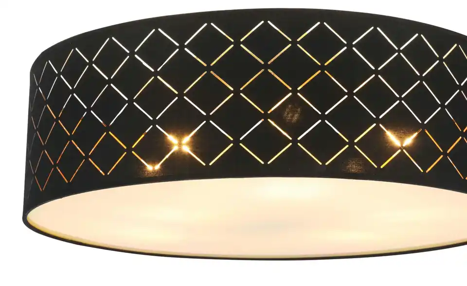 Deckenleuchte 22 cm 60 cm 60 cm Schwarz, edelstahlfarben