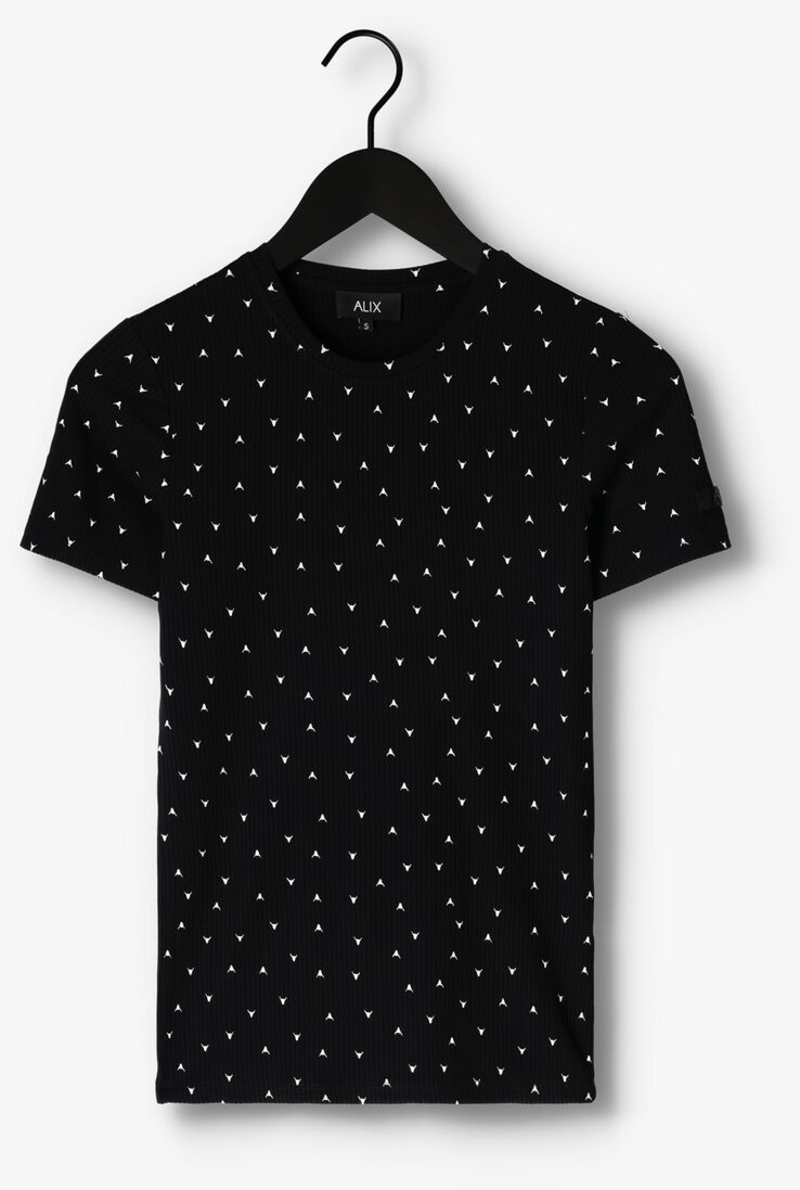ALIX THE LABEL zwarte alix the label t-shirt ladies knitted reib bull t-shirt