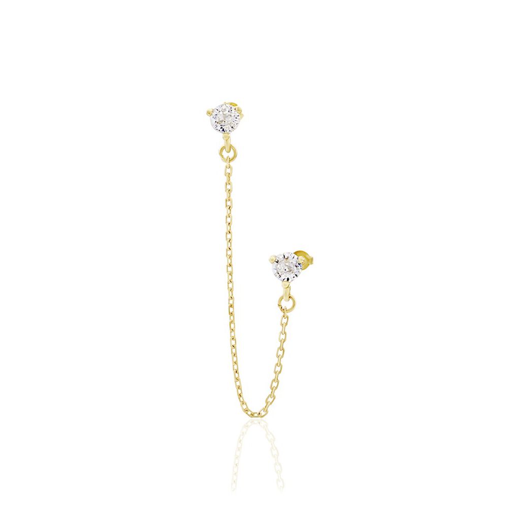 Boucle D'oreille Unitaire Pendante Viviette Or Jaune Oxyde