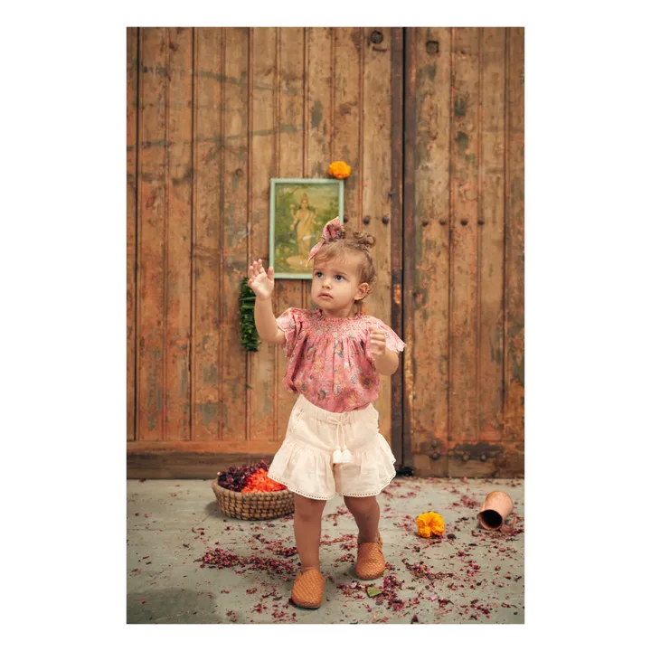 Louise Misha Jupe Short Coton Bio Alambra | Rose pâle
