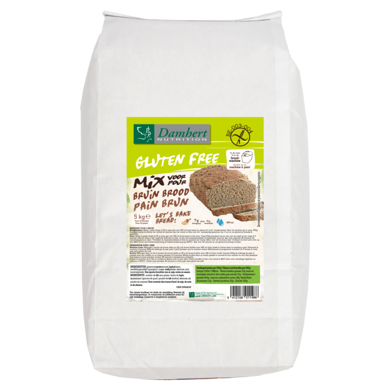 Damhert Broodmix Bruin Glutenvrij 5000g
