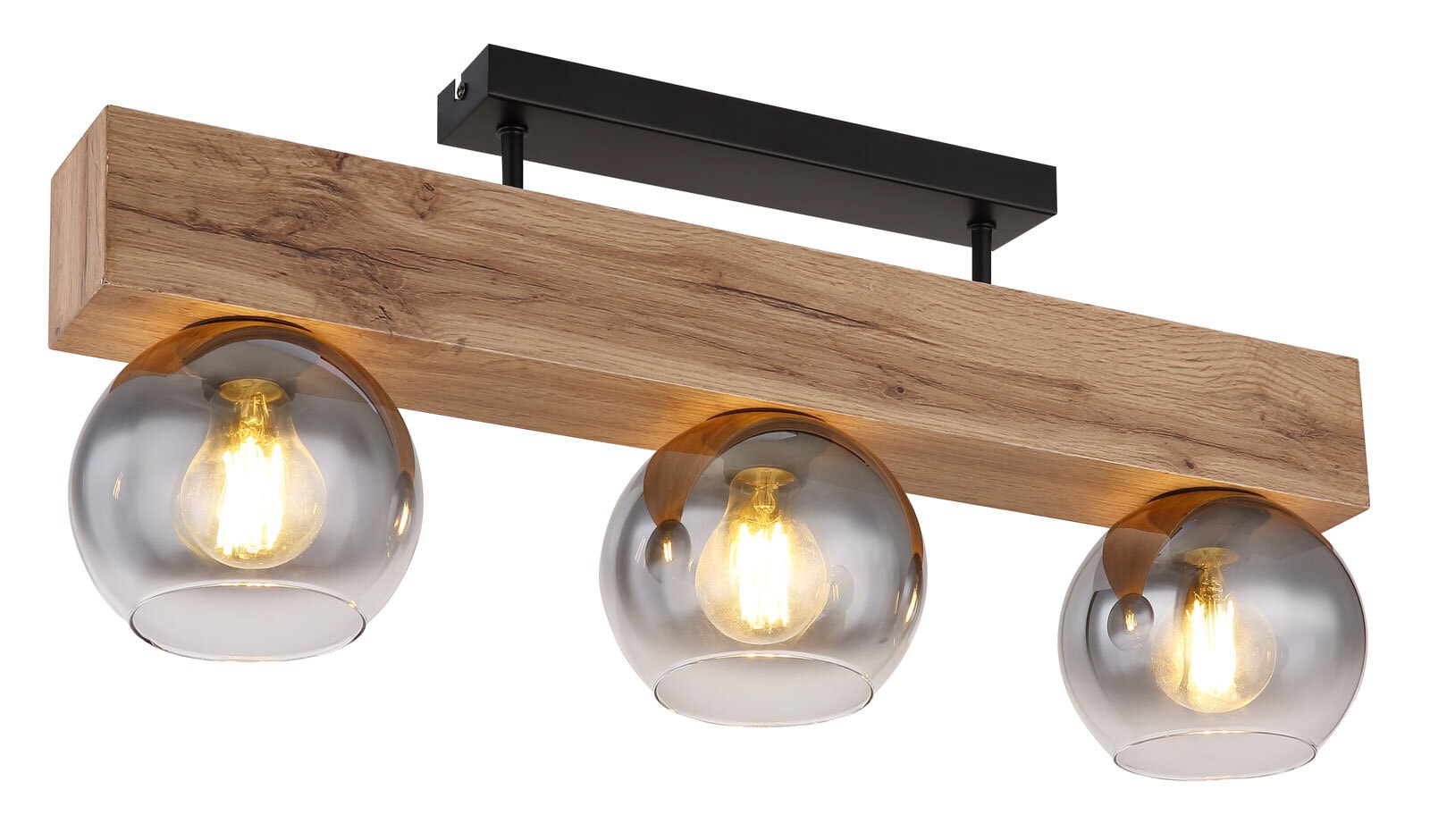 GLOBO Retrofit Deckenlampe Moitas 65x28 cm Holz/rauchfarbig