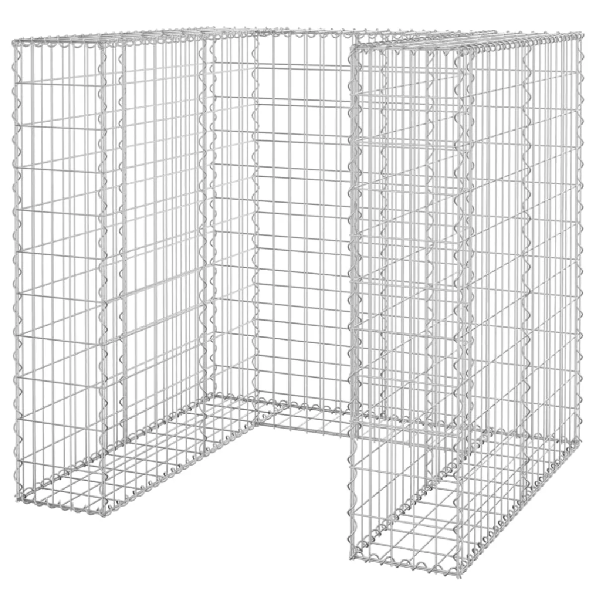 vidaXL Mur en gabion pour poubelle 110x100x110 cm - Acier galvanisé
