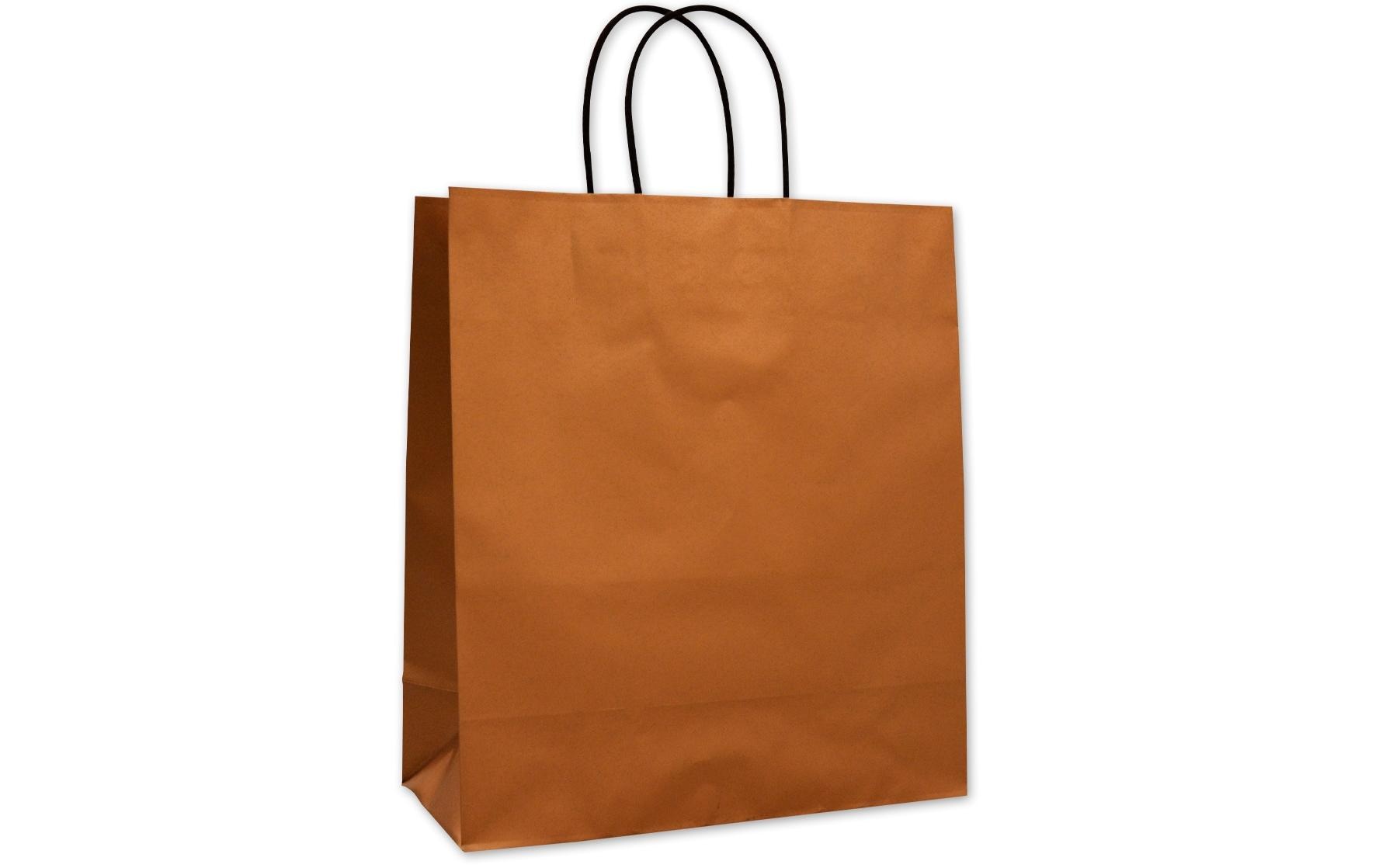 Geschenktasche 22 x 10 x 27 cm, 25 Stück, BronzeTragetasche mit Textilkordel