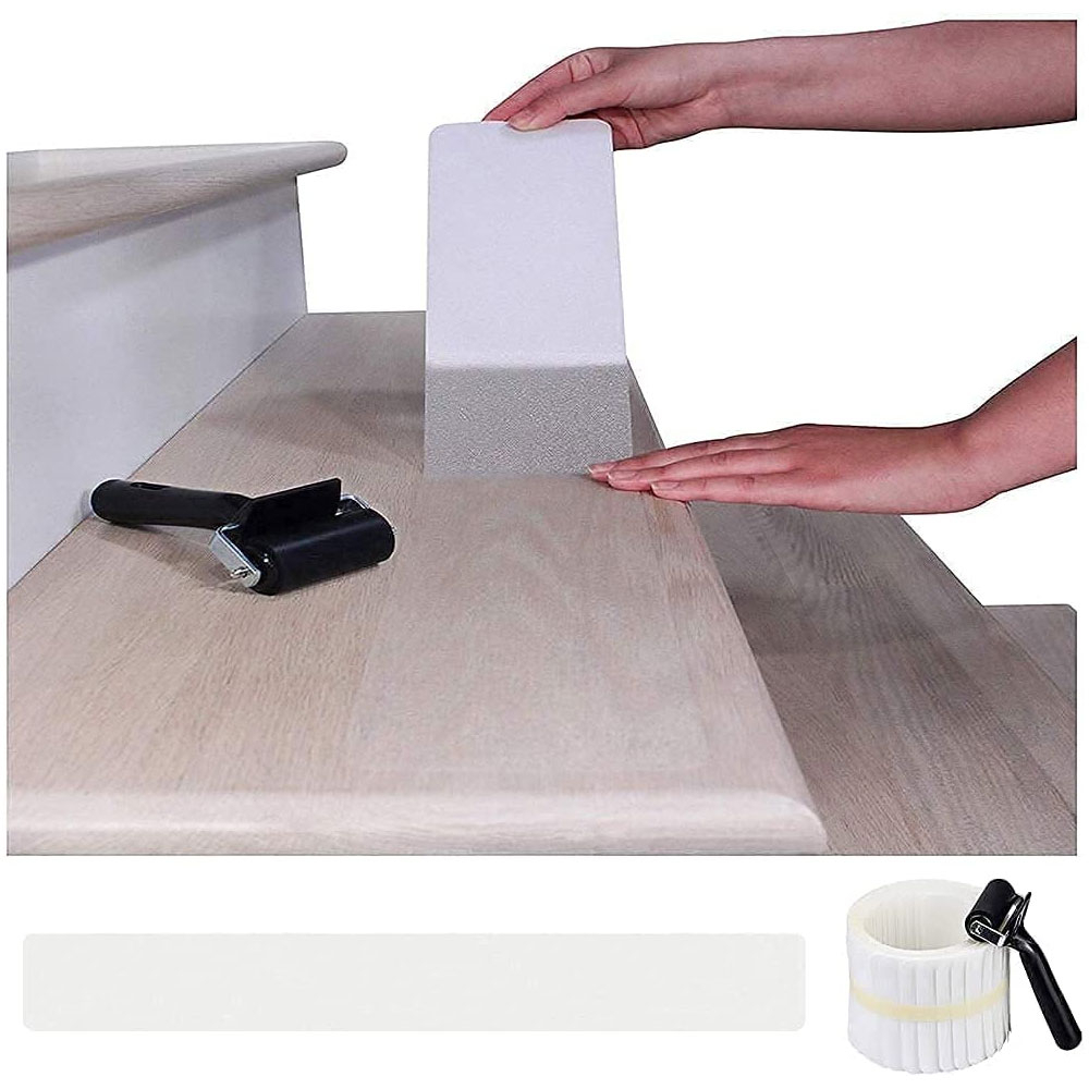 (15er Set) 15x80cm Anti-Rutsch Streifen Selbstklebendes Treppen Klebeband inkl. Roller - Genarbt