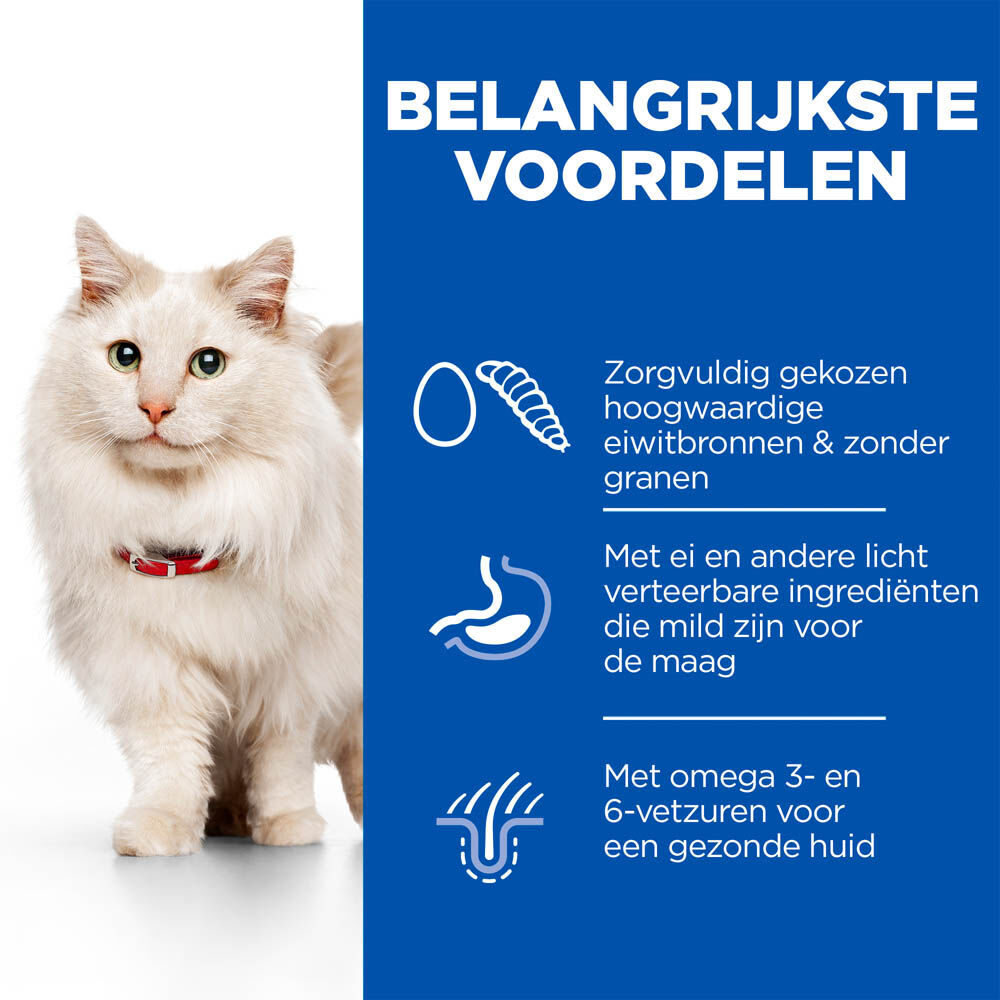Hill's Hypoallergeen Adult - Kattenvoer - Ei en insect eiwitten - 1.5 Kilogram - Insect