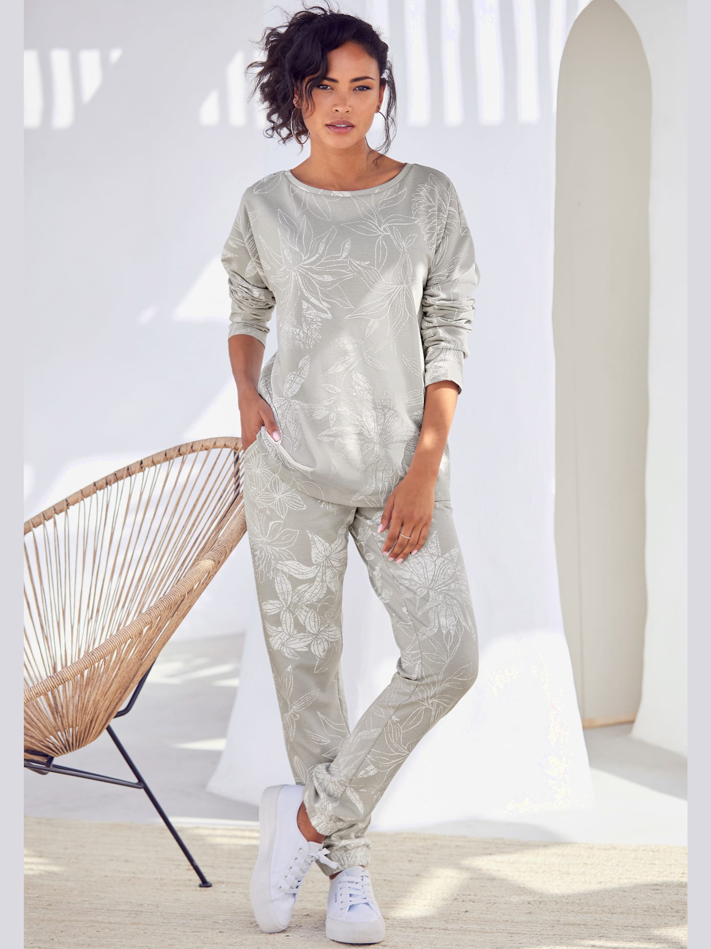 Pantalon lounge pantalon confortable avec imprimé sur toute la surface