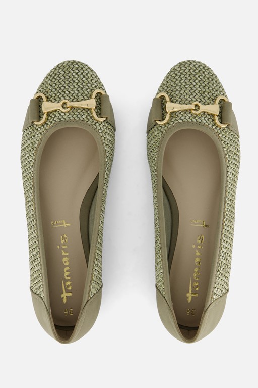 Tamaris Ballerina's groen Synthetisch