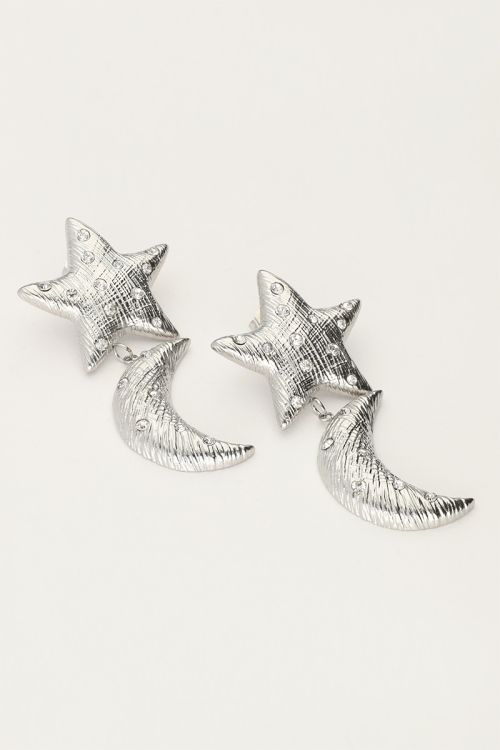 Starry oorhangers met maan & ster