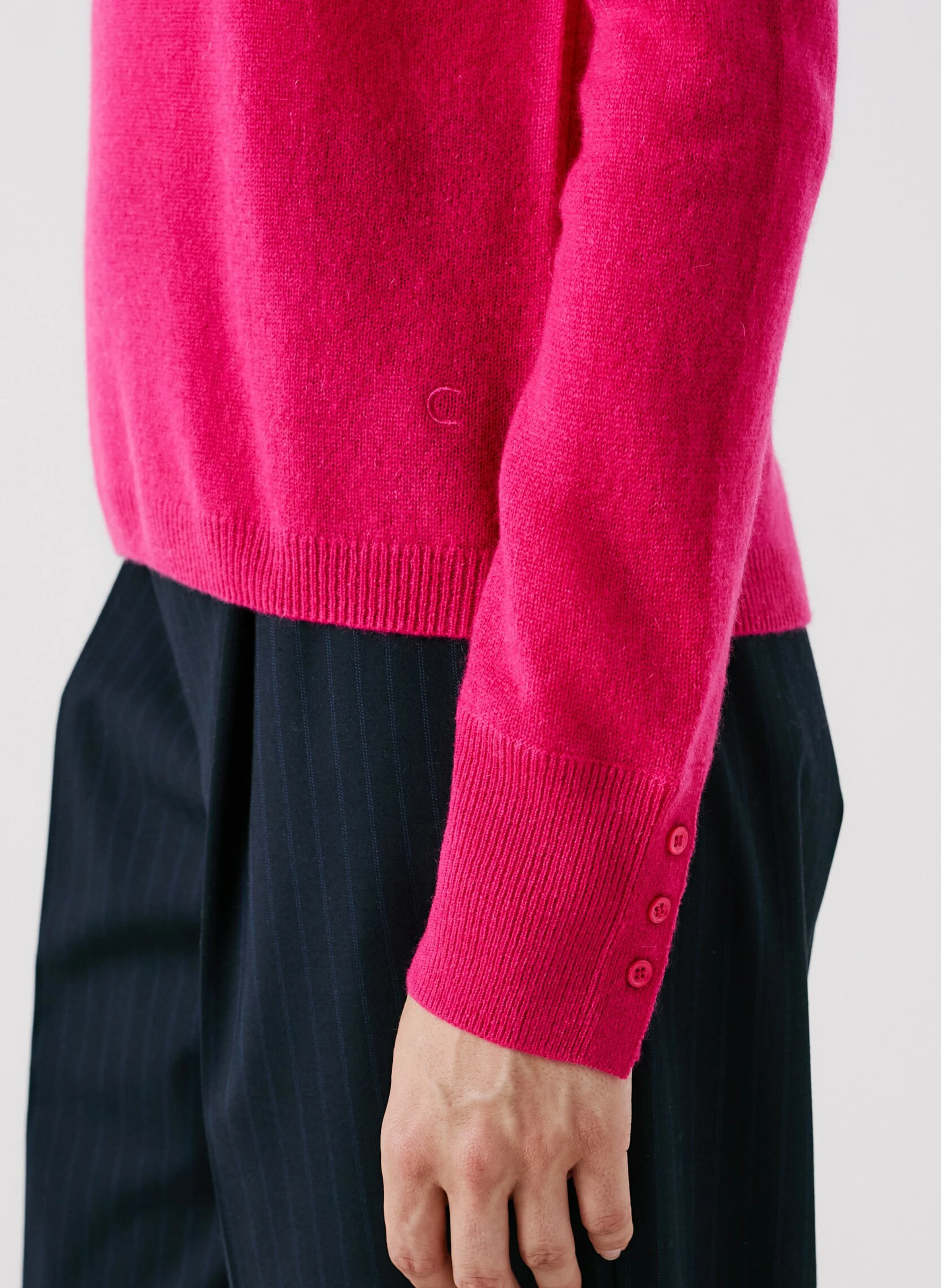 MZOAN - Pull droit col bateau en cachemire | Rose
