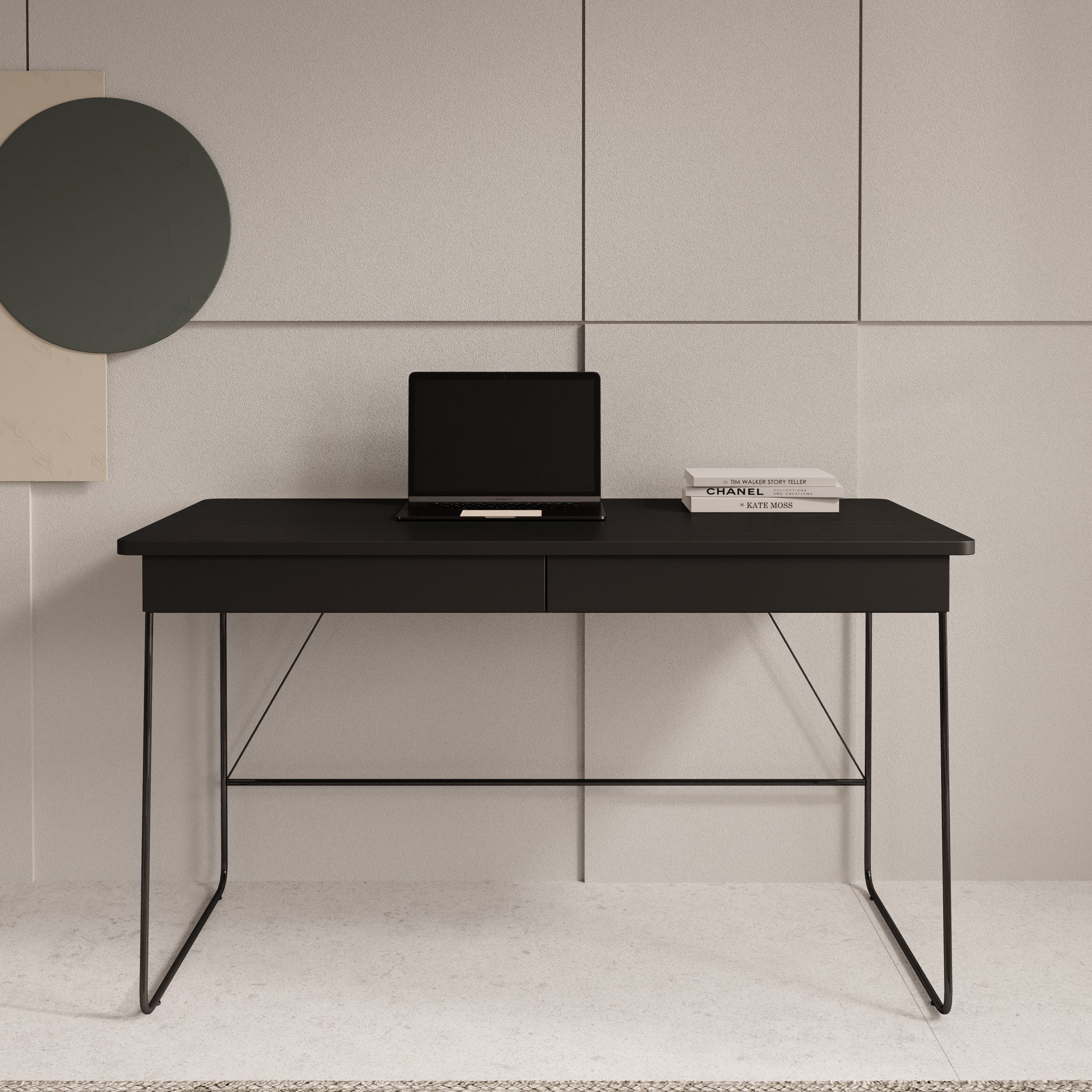 Meubella - Bureau Medea - Zwart - 135 cm
