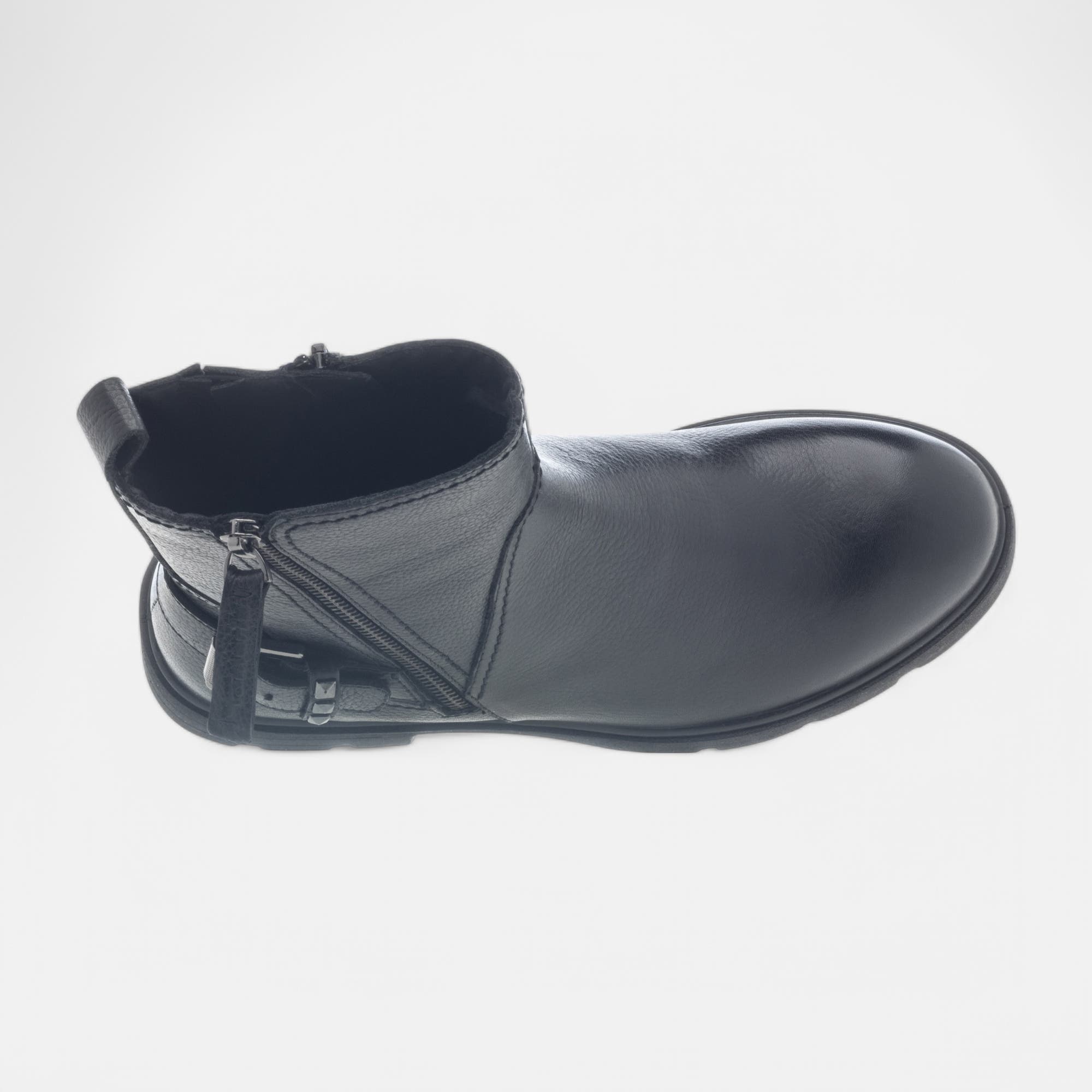 Boots Femme en cuir noir