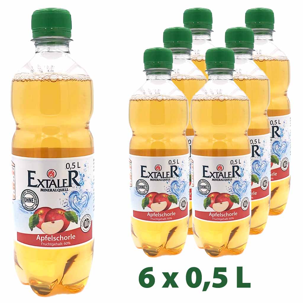 EXTALER Apfelschorle PET 6x0,5L=3L MHD:15.7.25