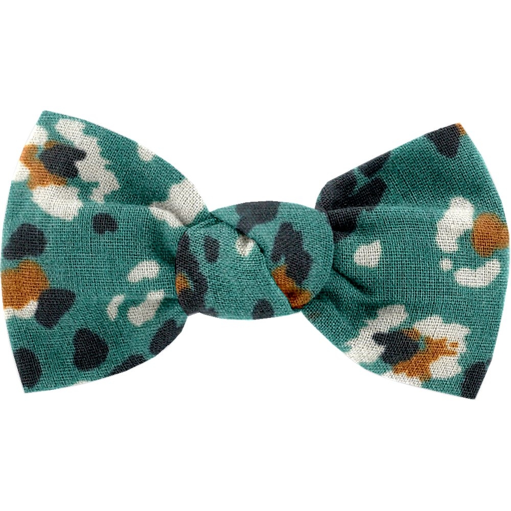 Barrette Petit Noeud Panthère Jade