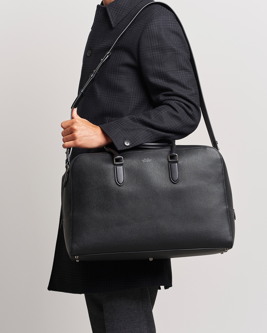Smythson Ludlow Soft Travel Bag Black