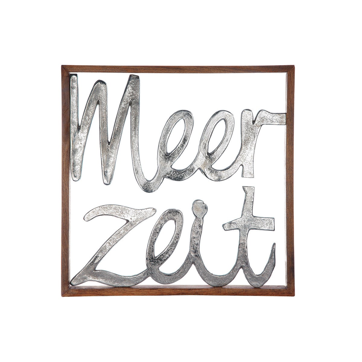 Wandreliëf GILDE decoratief object, hoogte 60 cm, breedte 60 cm, zilverkleurig aluminium, hout