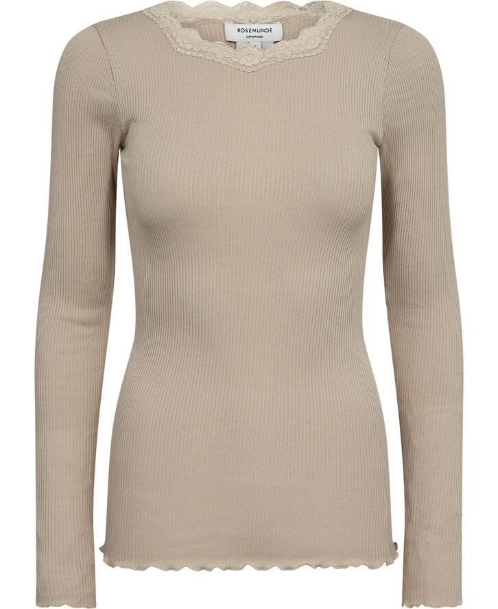 Rosemunde Organic t-shirt w/ lace Silver lining